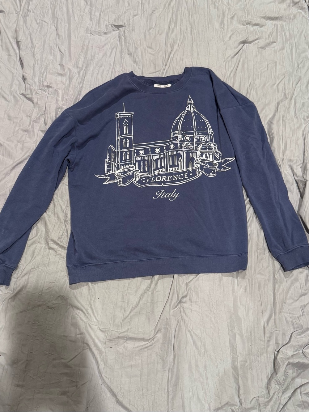 Grayson Threads Navy and White Florence Graphic Crewneck Sweatshirt